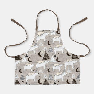 Cute Doodle Woodland Beer Pattern Schort