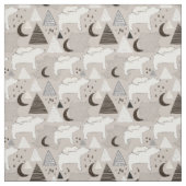 Cute Doodle Woodland Beer Pattern Stof (Swatch)