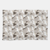 Cute Doodle Woodland Beer Pattern Theedoek (Horizontaal)