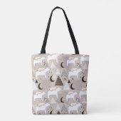 Cute Doodle Woodland Beer Pattern Tote Bag (Achterkant)