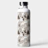 Cute Doodle Woodland Beer Pattern Waterfles (Rechts)