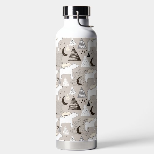 Cute Doodle Woodland Beer Pattern Waterfles (Links)