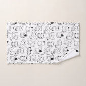 Cute Doodlekattenpatroon Bad Handdoek (Handdoek)