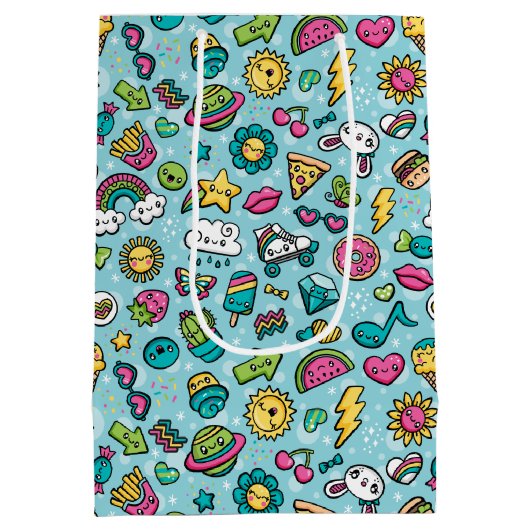 Cute Doodles-cadeautas Medium Cadeauzakje (Achterkant)