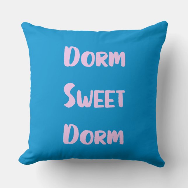 Cute Dorm Sweet Dorm in Blue en Pink Kussen (Voorkant)
