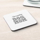Cute Dotted Dog Mam Graphics typografie met naam Bier Onderzetter (Linkerzijde)