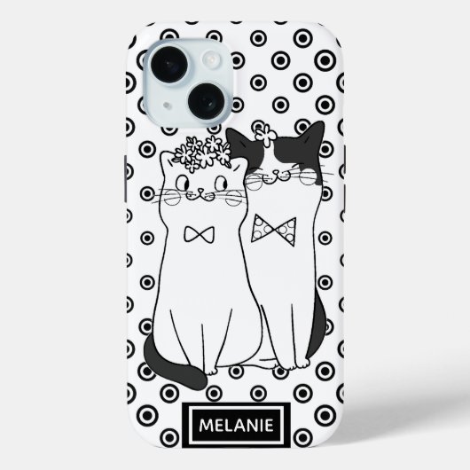 Cute Dotty Cats in Love Personated Case-Mate iPhone Case (Achterkant)