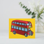Cute Double Decker Bus Briefkaart (Staand voorkant)