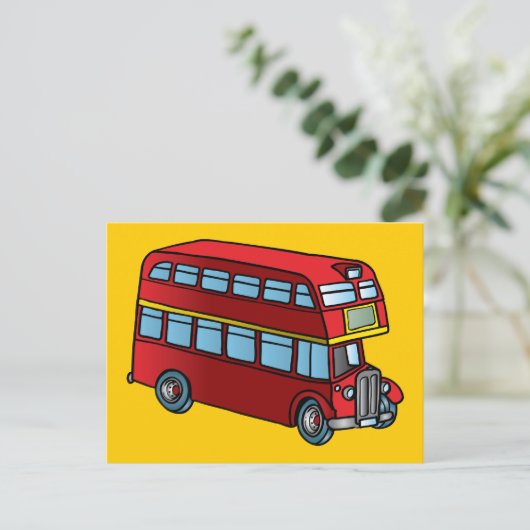 Cute Double Decker Bus Briefkaart (Staand voorkant)