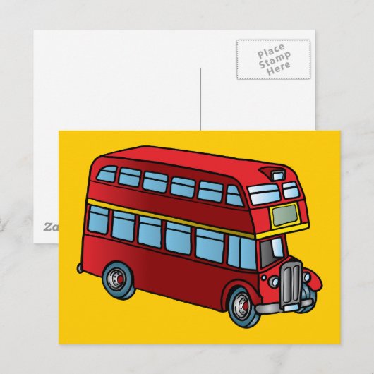 Cute Double Decker Bus Briefkaart (Voorkant / Achterkant)