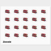 Cute Double Decker Bus Ronde Sticker (Vel)