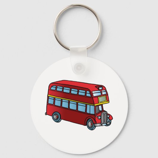 Cute Double Decker Bus Sleutelhanger (Voorkant)