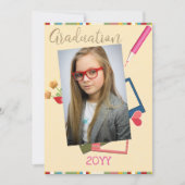 Cute Double Photo Middle School Afstuderen Kaart (Voorkant)