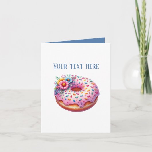 Cute Doughnut Bakery shop customizable Kaart (Voorkant)