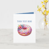 Cute Doughnut Bakery shop customizable Kaart (Gele Bloem)
