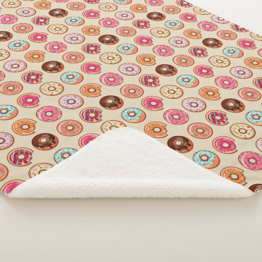 Cute Doughnut Pattern Sherpa Deken (3/4)