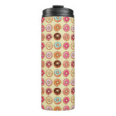 Cute Doughnut Pattern Thermosbeker (Voorkant)