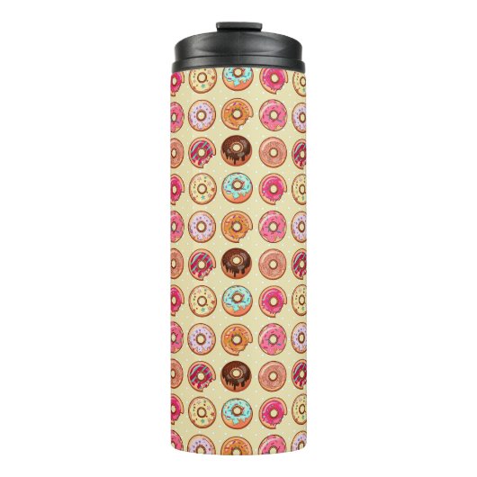 Cute Doughnut Pattern Thermosbeker (Voorkant)