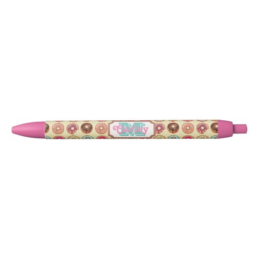 Cute Doughnut Pattern Zwarte Inkt Pen (Voorkant)