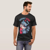 Cute Doughnut Stop me nu Cute Raccoon T-shirt (Voorkant volledig)