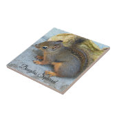 Cute Douglas Squirrel Natuur Foto Tegeltje (Zijkant)