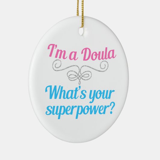 Cute Doula Superheld Keramisch Ornament (Rechts)