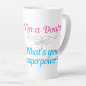 Cute Doula Superheld Latte Mok (Rechterhoek)