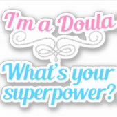 Cute Doula Superheld Sticker (Voorkant)