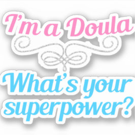 Cute Doula Superheld Sticker