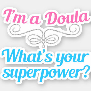 Cute Doula Superheld Sticker