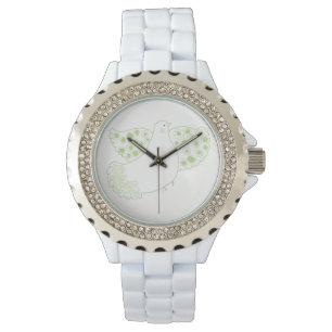 Cute dove bride wach van Gemma Orte Horloge