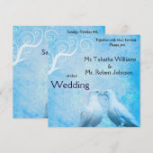 Cute Doves Square Wedding Invitation Kaart (Voorkant / Achterkant)