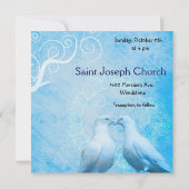 Cute Doves Square Wedding Invitation Kaart (Achterkant)