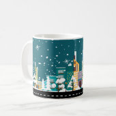 Cute Downtown Winter Scene in the Snow Koffiemok (Voorkant links)