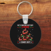 Cute Doxie Christmas Saying Funny Wiener Dog Humor Sleutelhanger (Voorkant)