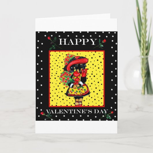 Cute Doxie Valentijn Feestdagen Kaart (Voorkant)