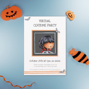 Cute Dracula en Bats Virtual Costume Party Kaart
