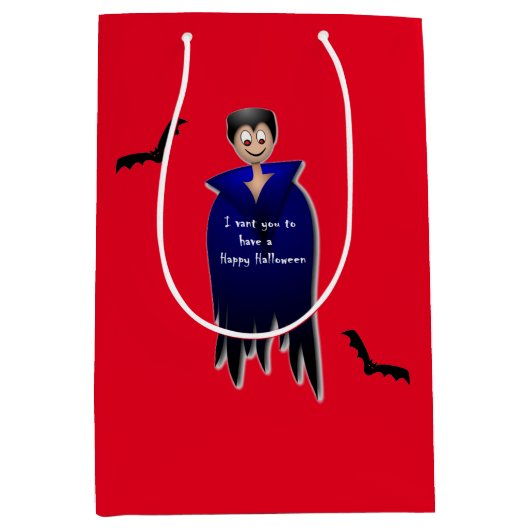 Cute Dracula Halloween Medium Cadeauzakje (Voorkant)
