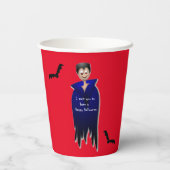 Cute Dracula Halloween Papieren Bekers (Achterkant)