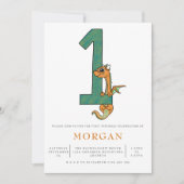 Cute Dragon 1e verjaardagsfeestje Kaart (Voorkant)