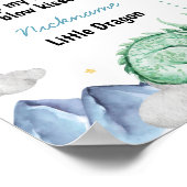 Cute Dragon 1st Birthday Milestone Sign Poster (Hoek)