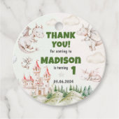 Cute Dragon 1st Birthday Party Bedankjes Labels (Voorkant)