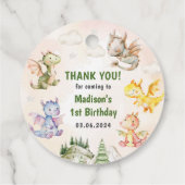Cute Dragon 1st Birthday Party Bedankjes Labels (Achterkant)