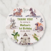 Cute Dragon 1st Birthday Party Bedankjes Labels (Voorkant)