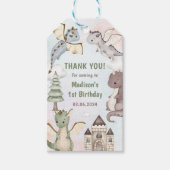 Cute Dragon 1st Birthday Party Cadeaulabel (Voorkant)