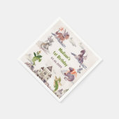 Cute Dragon 1st Birthday Party Servet (Hoek)