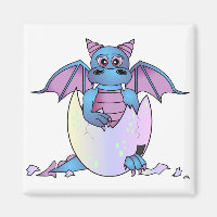Cute Dragon Baby in Cracked Egg - Blauw / Paars
