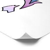 Cute Dragon Baby in Cracked Egg - Blauw / Paars Poster (Hoek)