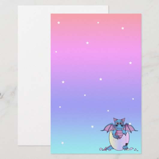 Cute Dragon-Baby in gekraakte eibakkerij Briefpapier (Voorkant / Achterkant)