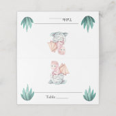 Cute Dragon Baby Shower & Birthday Table Name  Plaatskaartje (Buitenkant ongevouwen)
